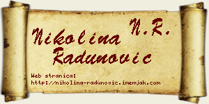 Nikolina Radunović vizit kartica